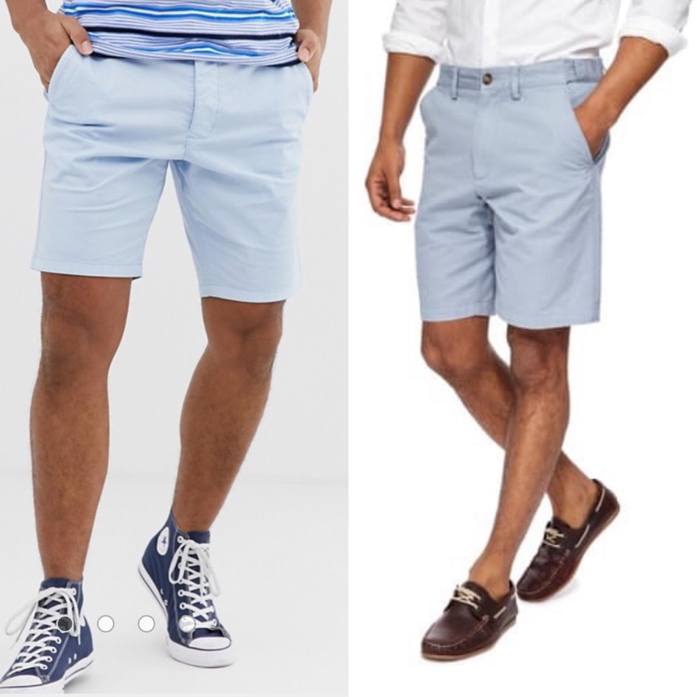 French Connection Light Blue Cotton Chino Shorts size 32 men